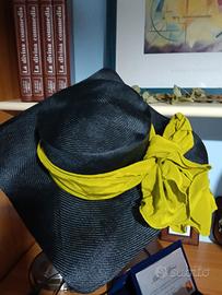 cappello a tesa larga nero intenso interca