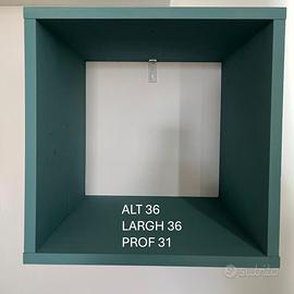 MENSOLA CUBO VERDE PETROLIO