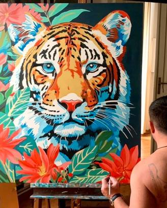 LA TIGRE DELLA MALESIA. Olio su tela. 80x100