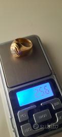 Anello antico in oro giallo 18kt 750 con diamanti