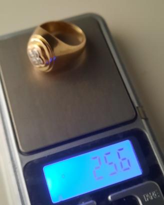Anello antico in oro giallo 18kt 750 con diamanti