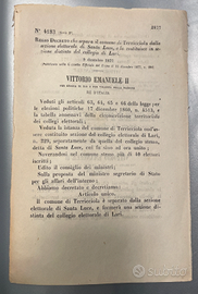 Terricciola 1877 regio decreto vittorio emanuele I