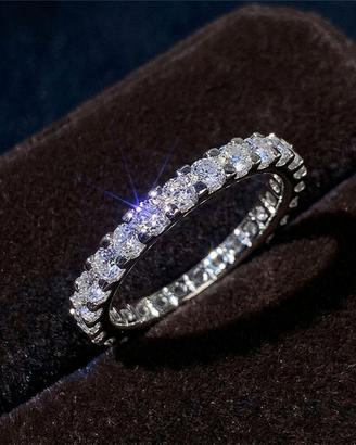 Elegante Anello Huitan - Oro bianco e Zirconi