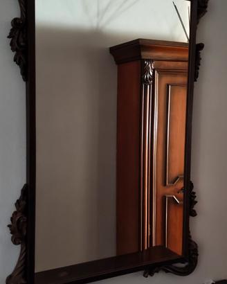 Specchio con intagli legno/plastica