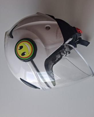 casco jet bambino per moto bianco