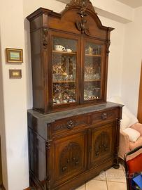 credenza liberty in legno massello con marmo