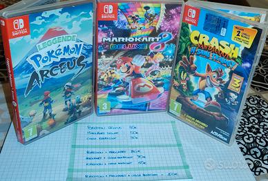 Pokemon Arceus + Mariokart + Crash Bandicoot 