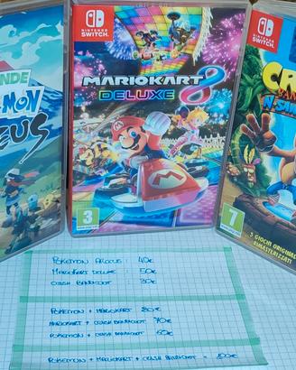 Pokemon Arceus + Mariokart + Crash Bandicoot 