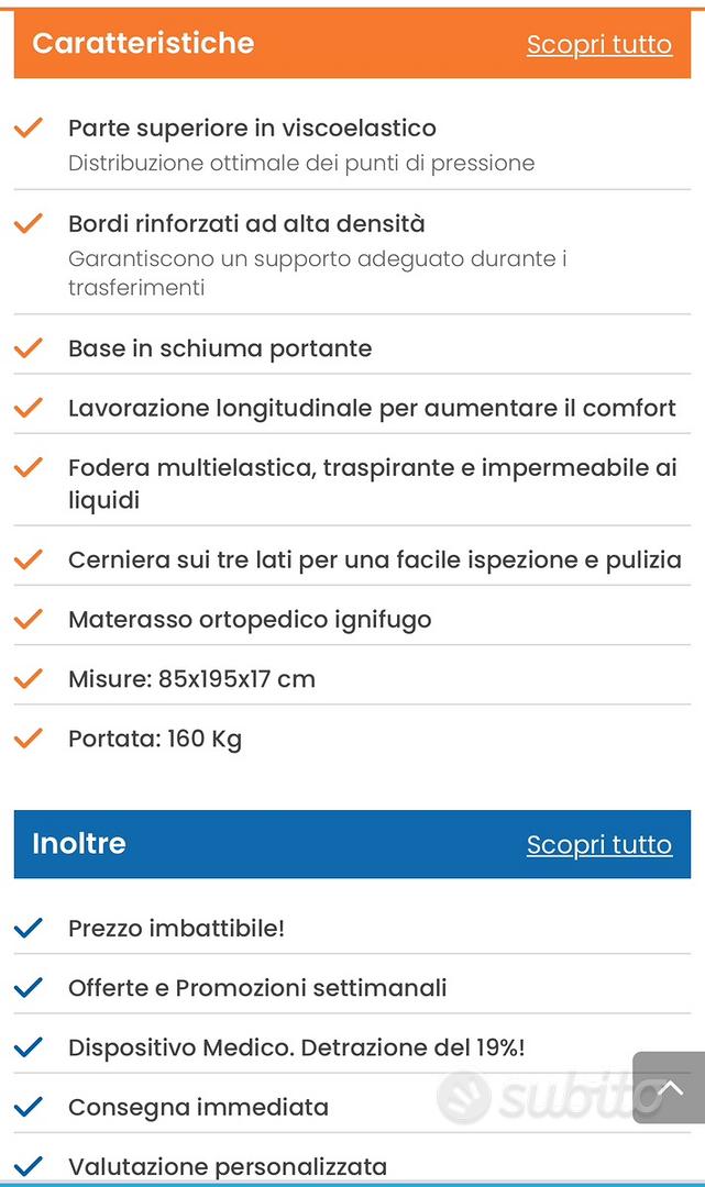 Letto Ospedaliero Plus con Materasso antidecubito - Arredamento e  Casalinghi In vendita a Roma