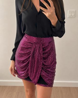 Minigonna Bershka paillettes villa vita elastica M
