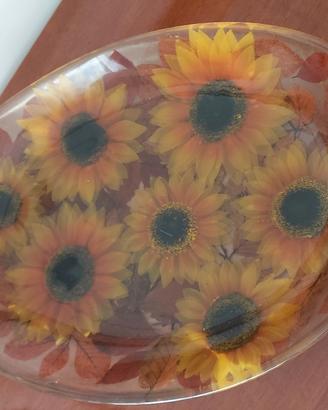 centrotavola anni 70 girasoli 45x32x7cm