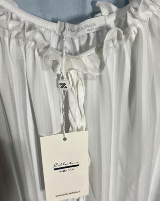 maglia bianca e nera trasparente Made in italy