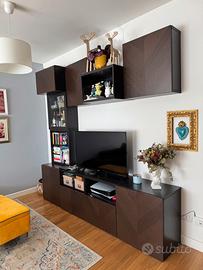 Parete attrezzata besta ikea nero marrone