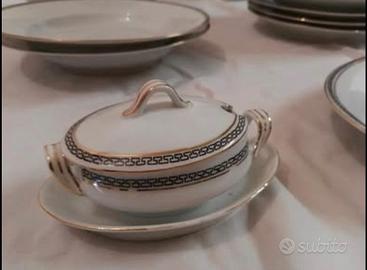 Servizio piatti antico - 62 pezzi - porcellana oro