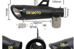 Terminale nero 310 mm ingresso 51mm cod024