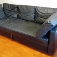 Divano in pelle nera 3 posti