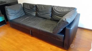 Divano in pelle nera 3 posti