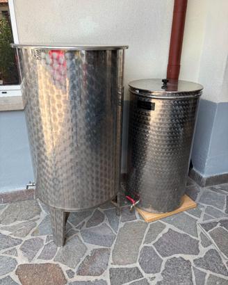 botti in inox da lt 300 + lt 200 con accessori