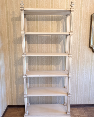 Libreria étagère a giorno in legno laccato avorio