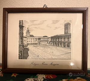 Quadretto con stampa di Piazza Maggiore-BO