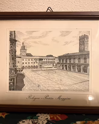 Quadretto con stampa di Piazza Maggiore-BO