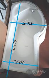 vasca da bagno con cristallo per doccia