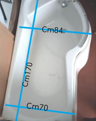 vasca da bagno con cristallo per doccia