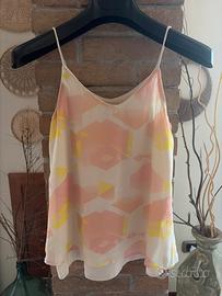 Top ICHI fantasia rosa e gialla – Taglia XS