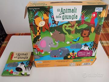 Gli animali della giungla puzzle più libro