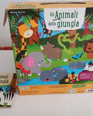 Gli animali della giungla puzzle più libro
