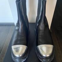 Stivaletti in pelle N°21 neri e argento