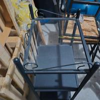 mobiletto ferro battuto e vetro