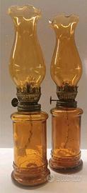 coppia di lanterne a olio antiche usate 