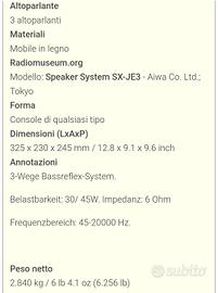 Casse acustiche AIWA SX-JE3
