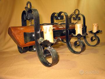 Lampadario rustico per tavernetta.