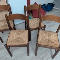 numero 4 sedie paglia e legno