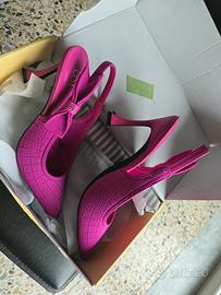 Slingback fucsia taglia 37 con tacco 8,3 cm marchi