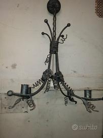 lampadario in ferro battuto
