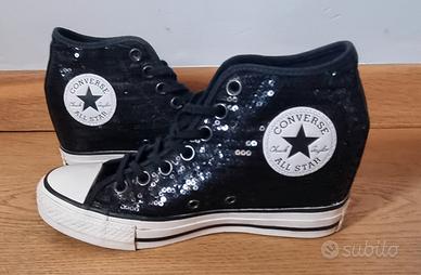 Converse All Star nere con paillettes originali