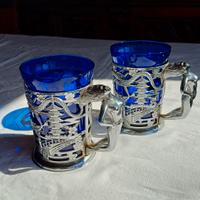Vintage sian style japanese cut silver tone metal