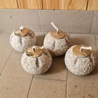 Lampade ad olio artigianali in pietra 4 pezzi