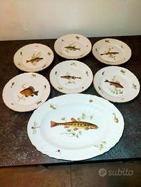 Servizio da pesce in porcellana Richard-Ginori