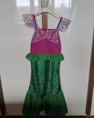 Vestito sirena scuro bambina 150 cm