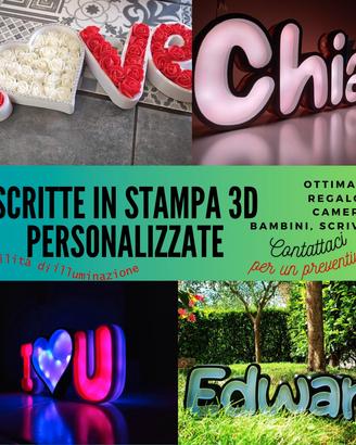 scritte Luminose 3D