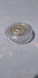 Scatola portagioie vintage  in cristallo e argento