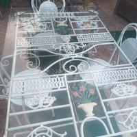 tavolo e sedie da giardino in ferro antico 