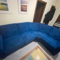 Divano Angolare in Alcantara Blu - 5/6 posti
