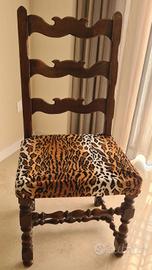 Sedie legno massello imvottiti vintage