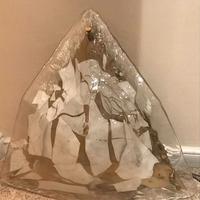 Plafoniera triangolare in vetro di Murano