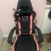 Sedia Gaming rosa e nero